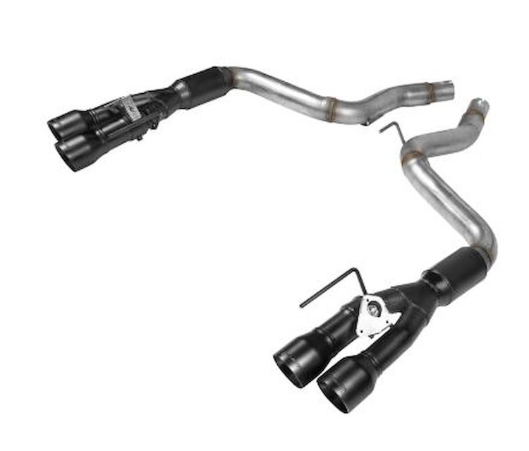 Outlaw Axle-Back Exhaust System 2018-2019 Ford Mustang GT 5.0L V8 - Black Ceramic Quad Tips
