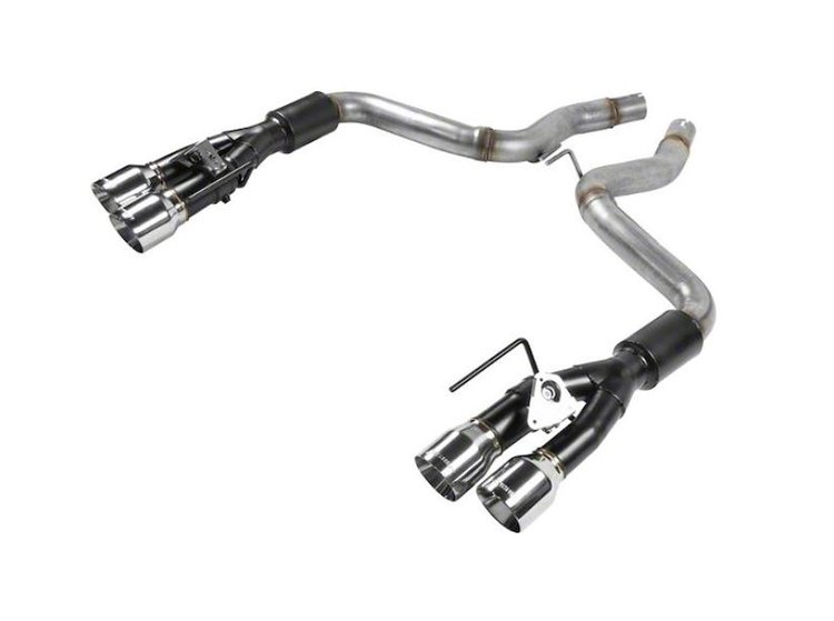 Outlaw Axle-Back Exhaust System 2018-2019 Ford Mustang GT 5.0L V8 - Polished Quad Tips