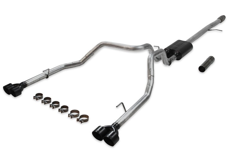 817895 American Thunder Cat-Back Exhaust System 2019 GM Silverado/Sierra 1500 5.3L (Crew/Double Cab) - Black Ceramic Tips