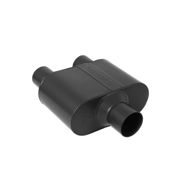Super 10 Series Delta Flow Muffler Center In 2.5"/Dual Out: 2.25"