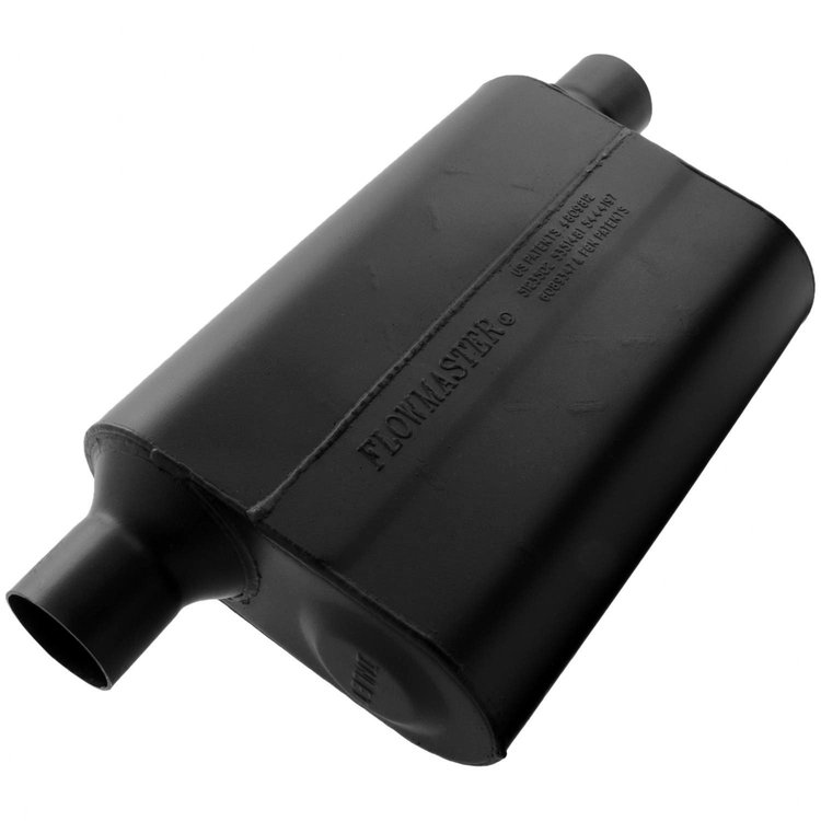 Super 44 Series Delta Flow Muffler Same Side Offset In/Out: 2.25"