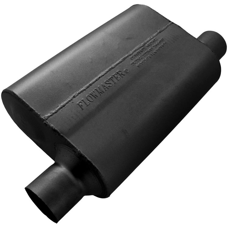 40 Series Delta Flow Muffler Same Side Offset In/Out: 2.5"