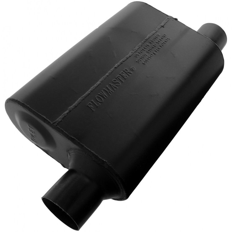 Super 44 Series Delta Flow Muffler Same Side Offset In/Out: 2.5"