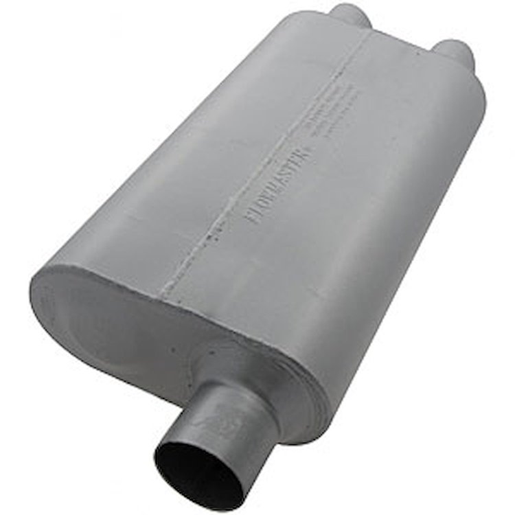 50 Delta Flow Muffler Offset In 2.5"/Dual Out 2"