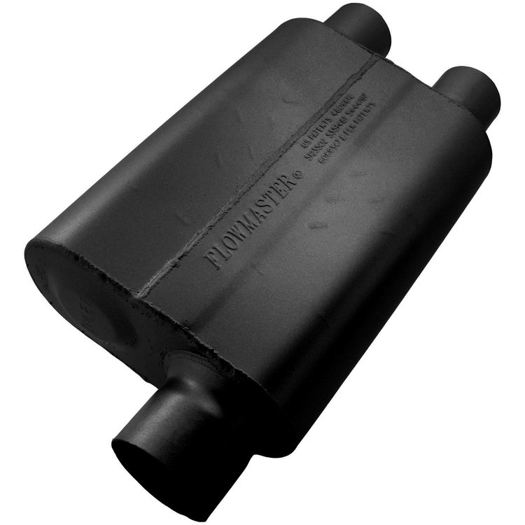 40 Series Delta Flow Muffler Offset In 3"/Dual Out 2.5"