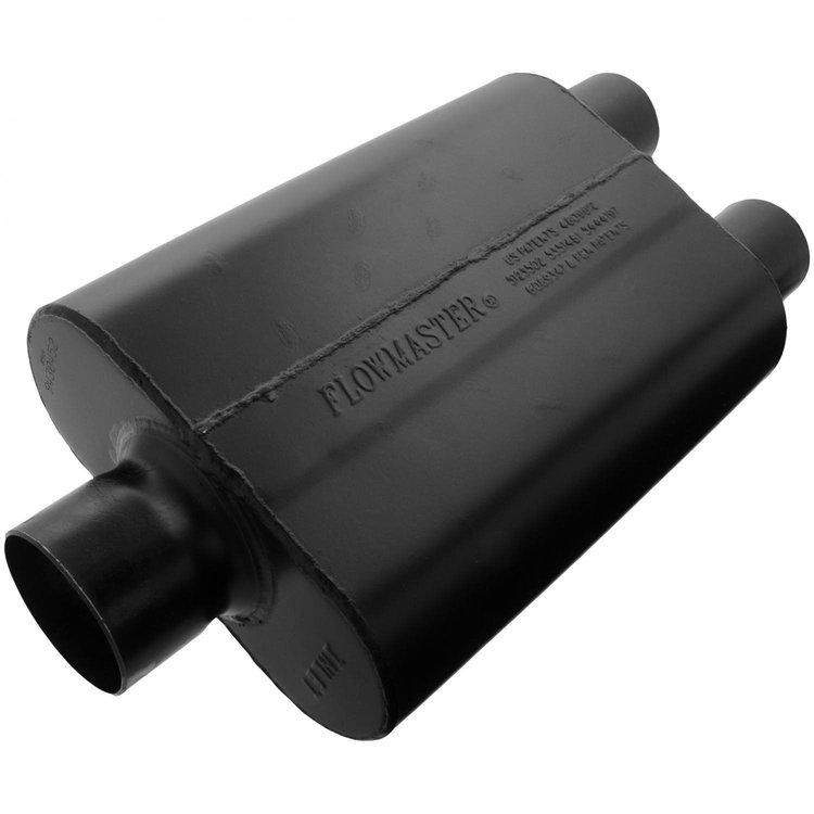 Super 44 Series Delta Flow Muffler Center In 3"/Dual Out 2.5"