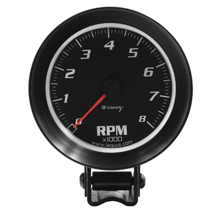 E6068 Tachometer Gauge [3-3/8 in., 8,000 RPM, Black Dial Black Case, 6000 Series]