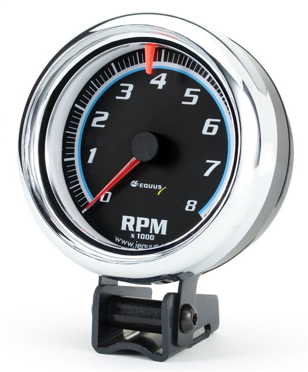 E6078 Tachometer Gauge [3-3/8 in., 8,000 RPM, Black Dial Chrm Case, 6000 Series]
