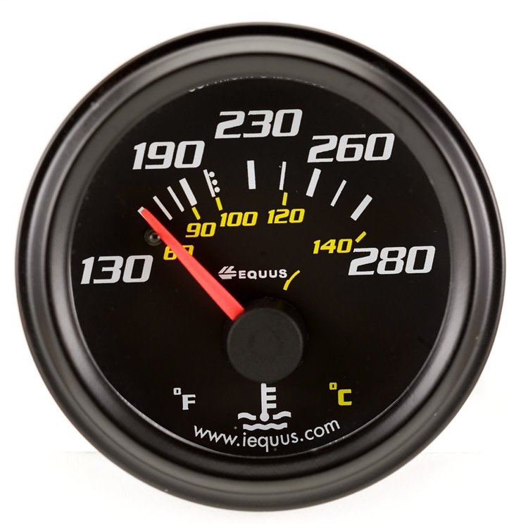 E6232 Water Temperature Gauge Console [2 in., 130-280Deg.F, 90Deg. Sweep Mechanical, Black]