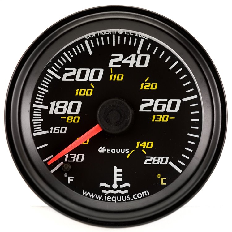 E6242 Water Temperature Gauge Console [2 in. 130-280Deg.F, 270Deg. Sweep Mechanical, Black, ]