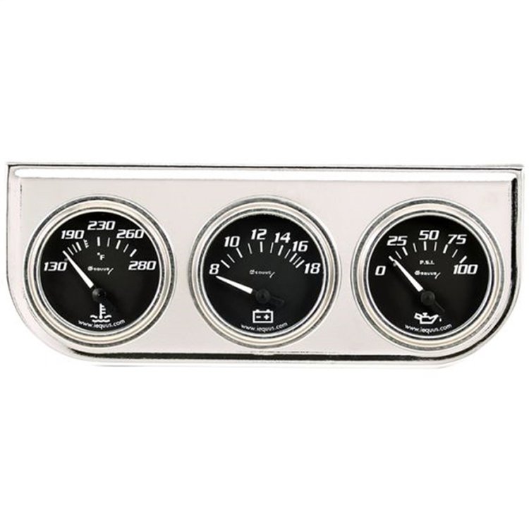 E7200 Oil Pressure/Water Temperature/Voltmeter Gauge Console [2 in., 100Psi/280 F/18V, 90 Degree Sweep, Mechanical, 7000 Series]