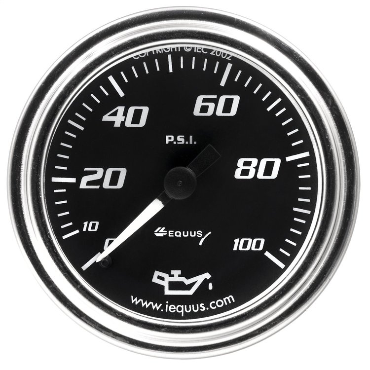 E7244 Oil Pressure Gauge [2 in. 0-100 Psi, 270 Degree Sweep, Mechanical, Chrome 7000 Series]