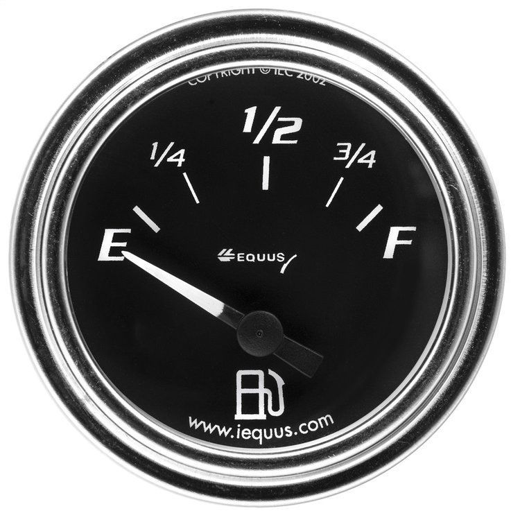 E7361 Fuel Level Gauge [2 in., 73 O E-10 O F, 90 Degree Sweep, Electric, Chrome, 7000 Series]