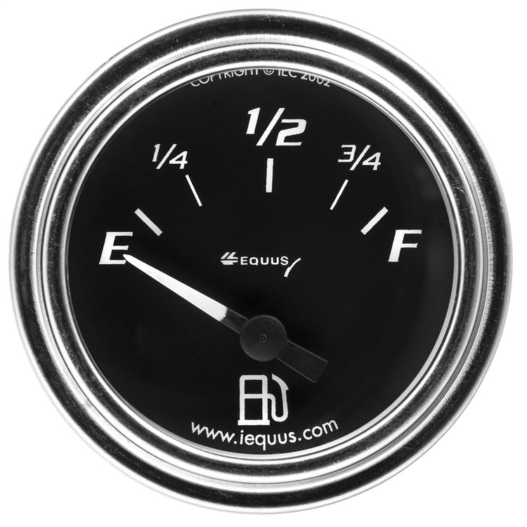 E7363 Fuel Level Gauge [2 in., 240 O E-33 O F, 90 Degree Sweep, Electric, Chrome, 7000 Series]