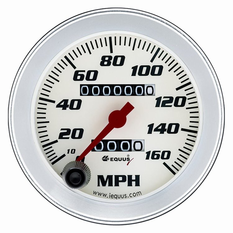 E8076 Speedometer Gauge [3.4 in. 160 Mph, 270 Degree Sweep, Mechanical, White, Silver, 8000 Series]