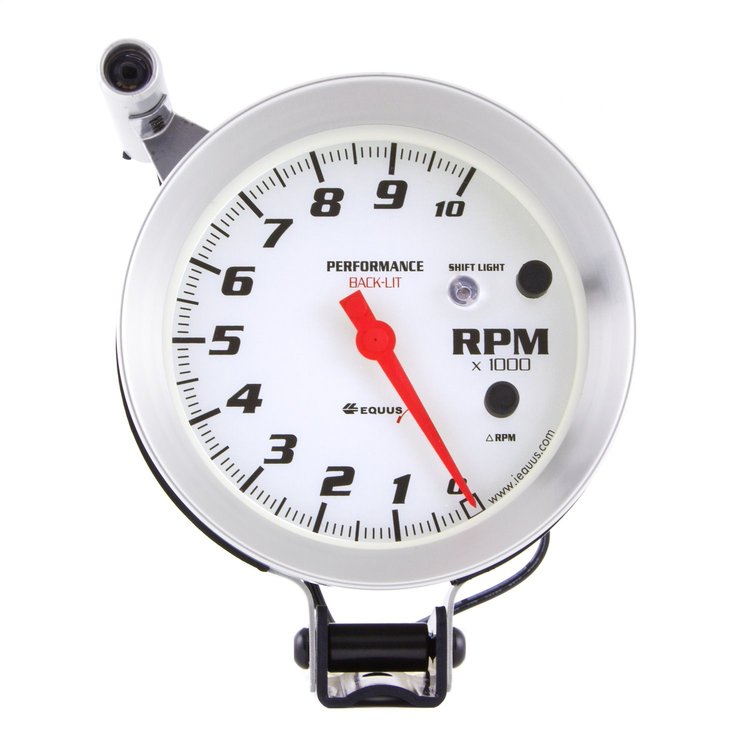 E8080 Tachometer Gauge [5 in., 10K Rpm, 270 Degree Sweep, Electric, White, Silver, 8000 Series]