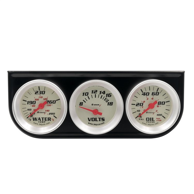 E8100 Oil Pressure/Water Temperature/Voltmeter Gauge Console [100Psi/280 F/18V, 270 Sweep, Mechanical, 8000 Series]