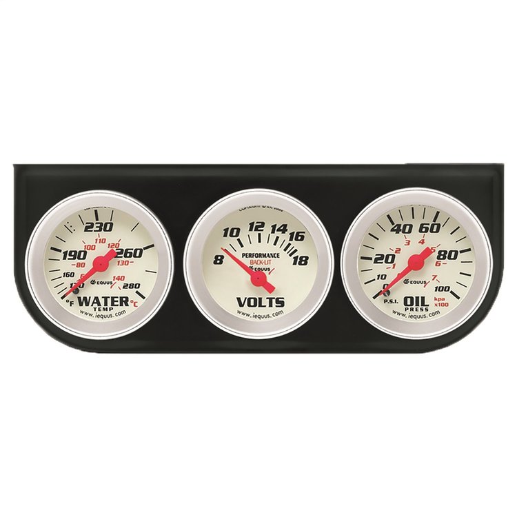 E8200 Oil Pressure/Water Temperature/Voltmeter Gauge Console [2 in., 100Psi/280 F/18V, 270 Sweep, Mechanical, 8000 Series]