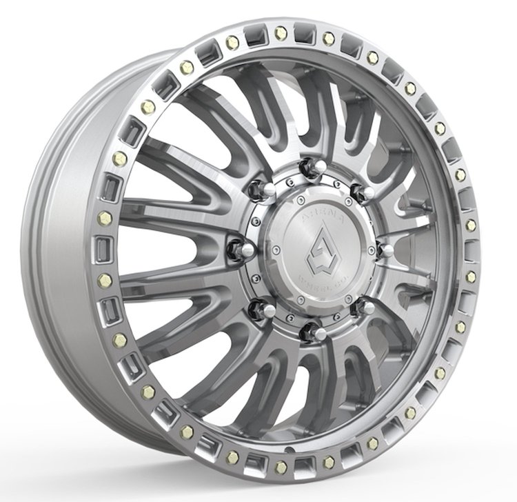 A103228292P10519 A103 DUALLY MISSION FRONT Wheel [Size: 22"x8.25"] Gloss Silver Machined Finish