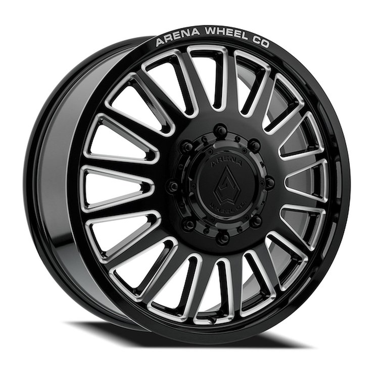 A11020828DP10516 A110 DUALLY RIVAL FRONT Wheel [Size: 20"x8.25"] Gloss Black & Milled Finish