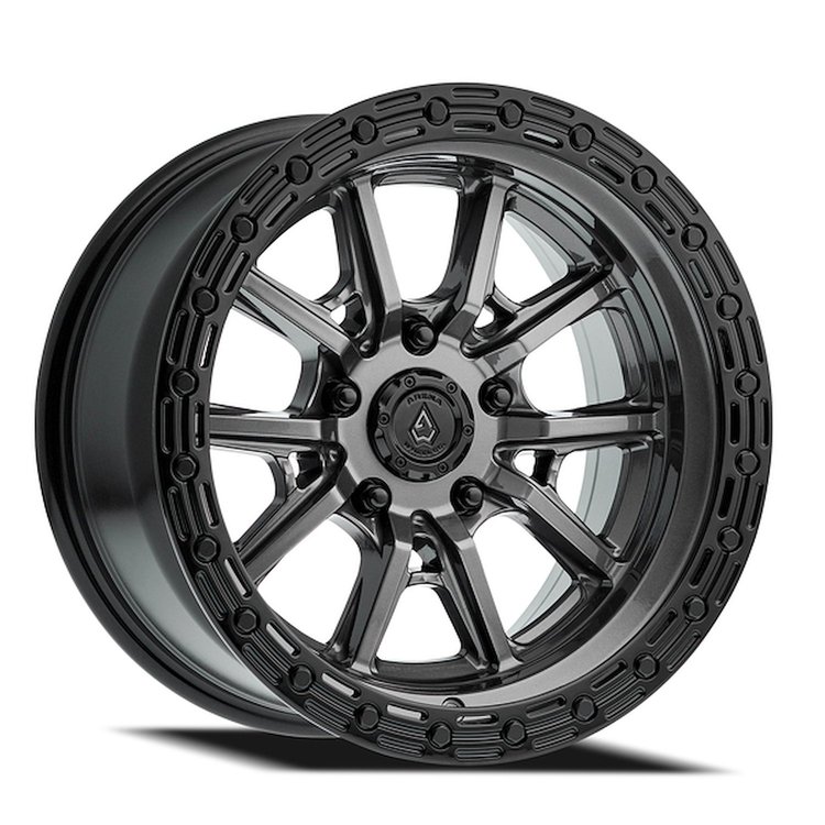 A106179075N01211 A106 TREK Wheel [Size: 17"x9"] Glossy Gun Metal Center w/Glossy Black Lip Finish