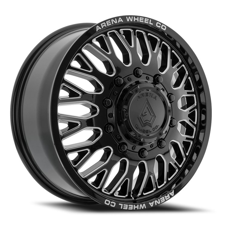 A121 DUALLY MONARCH FRONT Wheel [Size: 24"x8.25"] Gloss Black And Milled Finish A121248292P10516