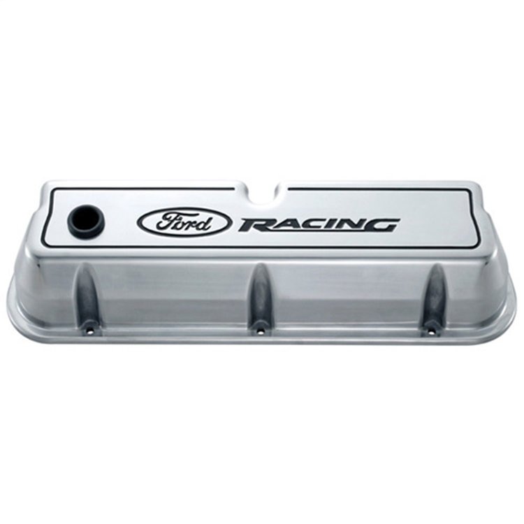 302-001 Aluminum Valve Covers for Ford Small Block Engines [Polished, 3.750 in. Tall]