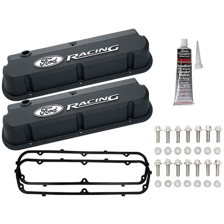 Satin Black Slant Edge Valve Cover Install Kit