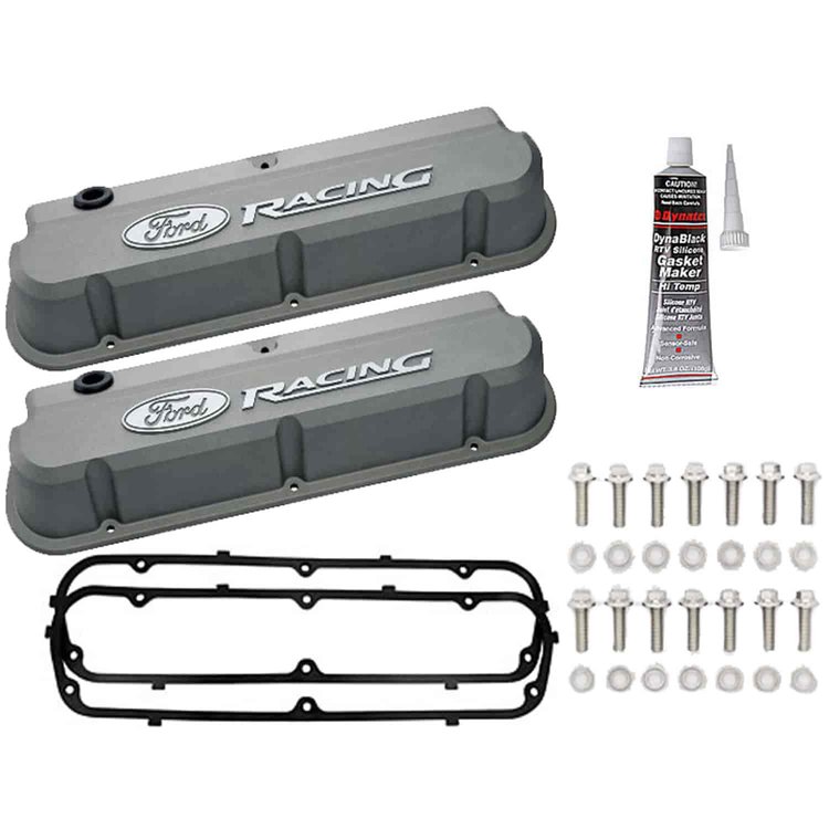 Gray Crinkle Slant Edge Valve Cover Install Kit