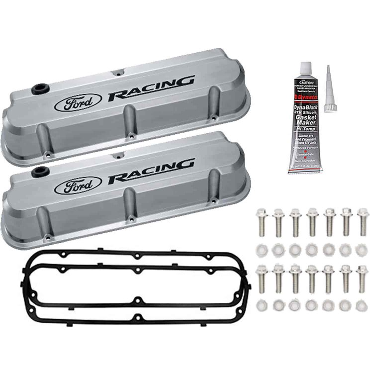 Polished Aluminum Slant Edge Valve Cover Install Kit