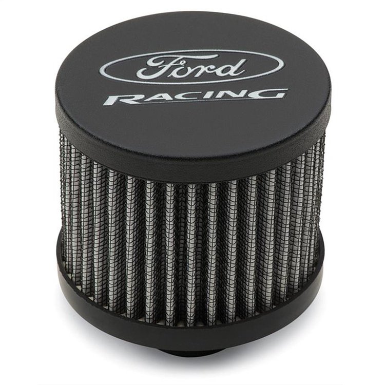 Chrome Push-In Valve Cover Breather Filter with Ford RACING Emblem