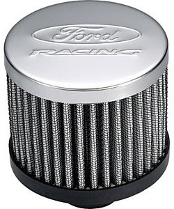 Chrome Push-In Valve Cover Breather Filter with Ford RACING Emblem