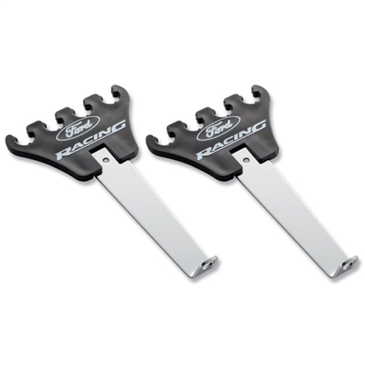 Ford Racing Ignition Wire Looms Chrome Stands, Black Wire Holders