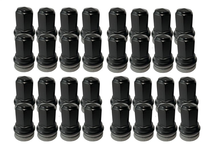 M14 x 1.5 Lug Nut Kit for Ford Super Duty and Transit [Black Chrome, Set of 32]