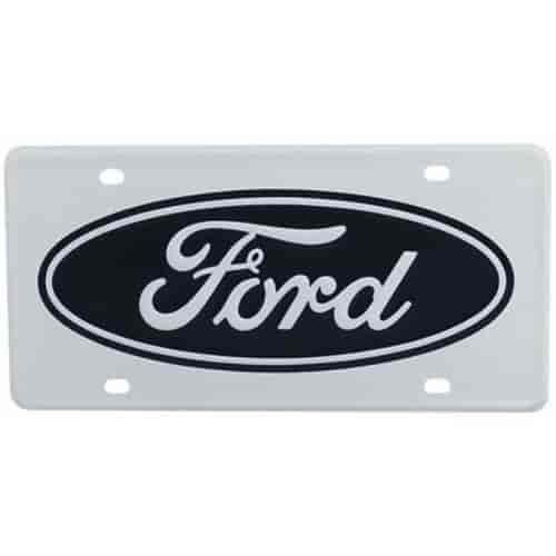 License Plate Dark Blue Ford logo on white background