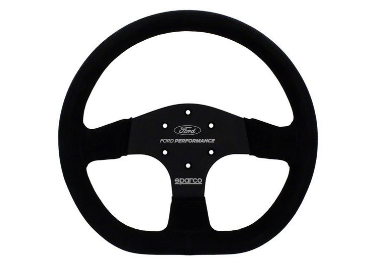 Off-Road 3-Spoke Steering Wheel for 2005-2016 Mustang Race Cars [13 in. Diameter, Suede Grip]
