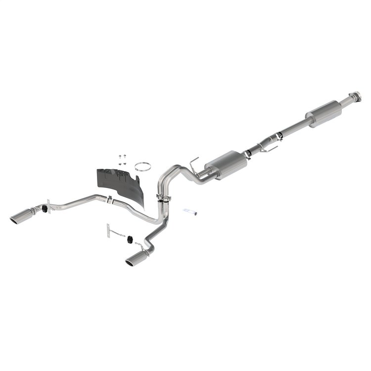 Cat-Back Sport Exhaust System Fits Select Ford F-150 2.7L, 3.5L, 5.0L Trucks w/145, 157 in. WB [Chrome Tips]