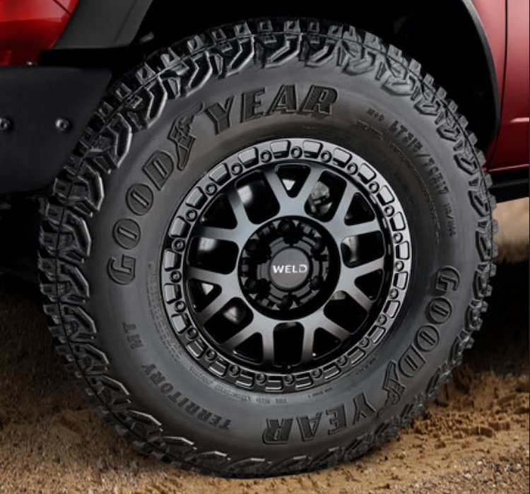 M-1007-W1785BL Weld Cinch Wheel Fits Select Ford Bronco Models [17 in. x 8.5 in., Gloss Black]