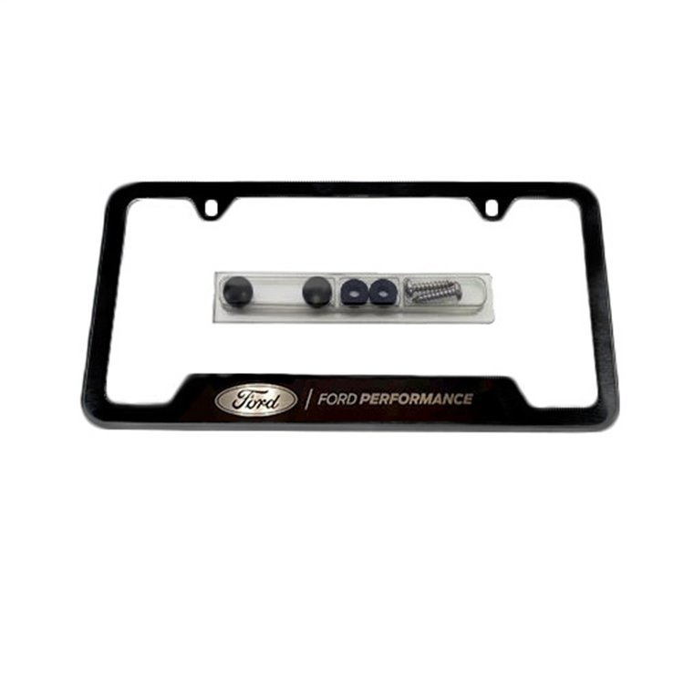 Black Stainless Steel License Plate Frame with Ford Performance Logo