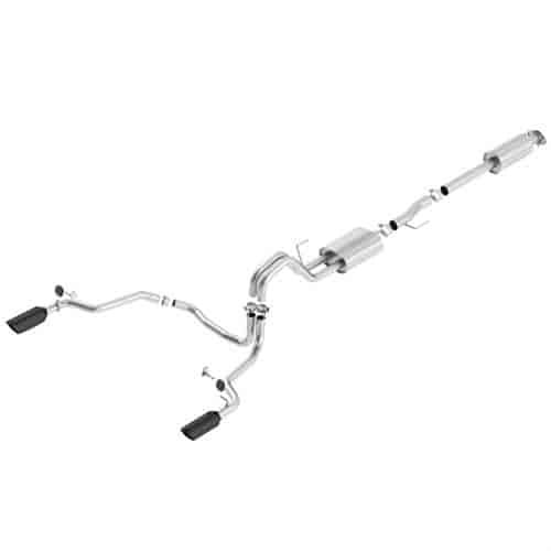 2015-2016 F-150 2.7L ECOBOOST CAT-BACK SPORT EXHAUST SYSTEM - REAR EXIT BLACK CHROME TIPS