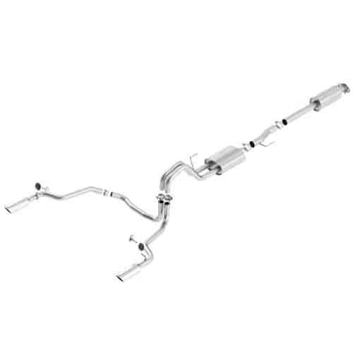 2015-2016 F-150 2.7L ECOBOOST CAT-BACK TOURING EXHAUST SYSTEM - REAR EXIT CHROME TIPS