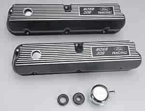Ball-Milled Aluminum Valve Cover Set for 289, 302 & 351W [Black Powdercoat, Pair]