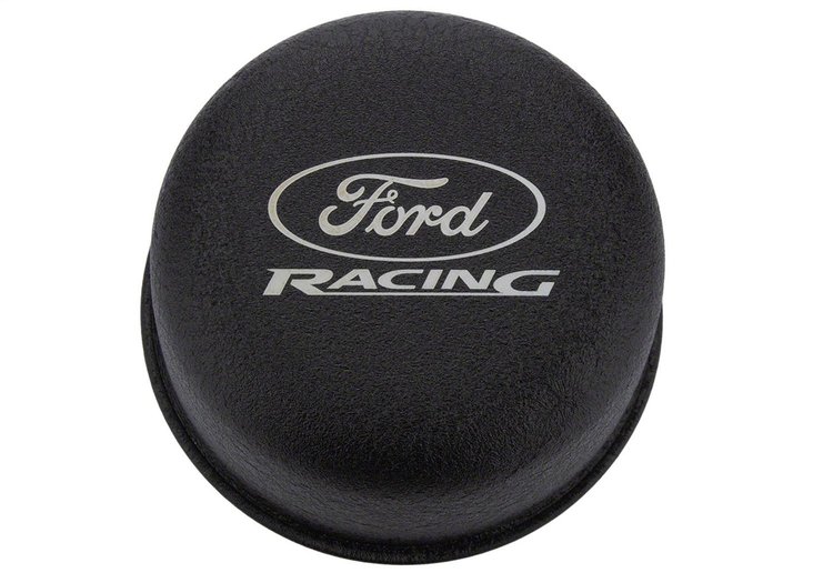 Push-In Valve Cover Breather Black Powdercoated w/Ford Racing logo