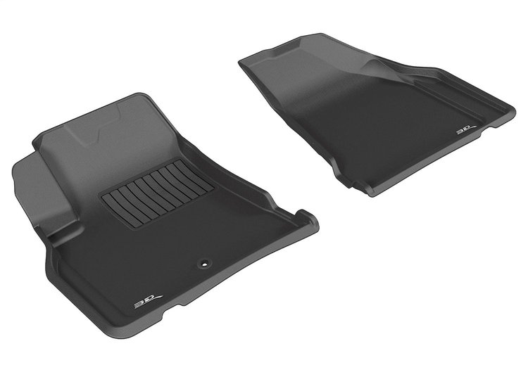 L1BC02211509 KAGU Floor Mat Set Fits Select Buick Enclave; Chevy Traverse; GMC Acadia, 2-Piece, Front [Black]