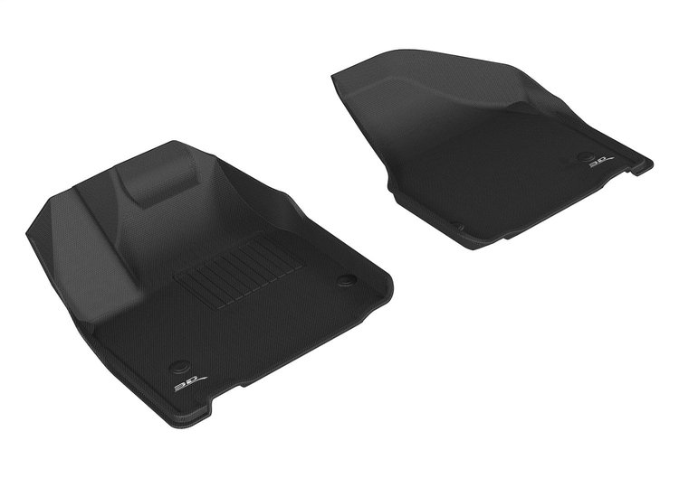 L1CY00511509 KAGU Floor Mat Set Fits Select Chrysler Pacifica; Chrysler Voyager, 2-Piece, Front [Black]