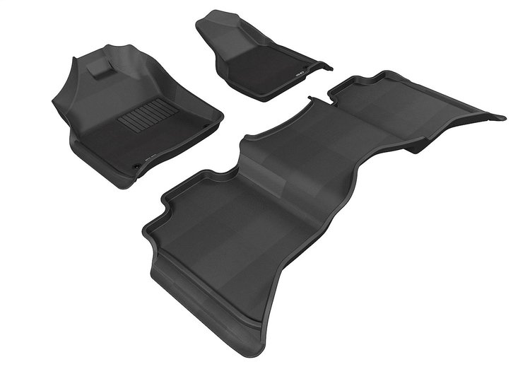 L1DG02001509 KAGU Floor Mat Set Fits Select Ram 1500/2500/3500; 1500 Classic, 3-Piece, Front Dual Floor Hooks/2nd Row [Black]