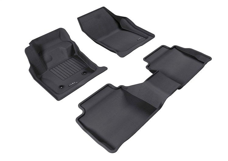 L1FR06001509 KAGU Floor Mat Set for 2013-2016 Ford Fusion, 3-Piece, Front Row/2nd Row [Black]