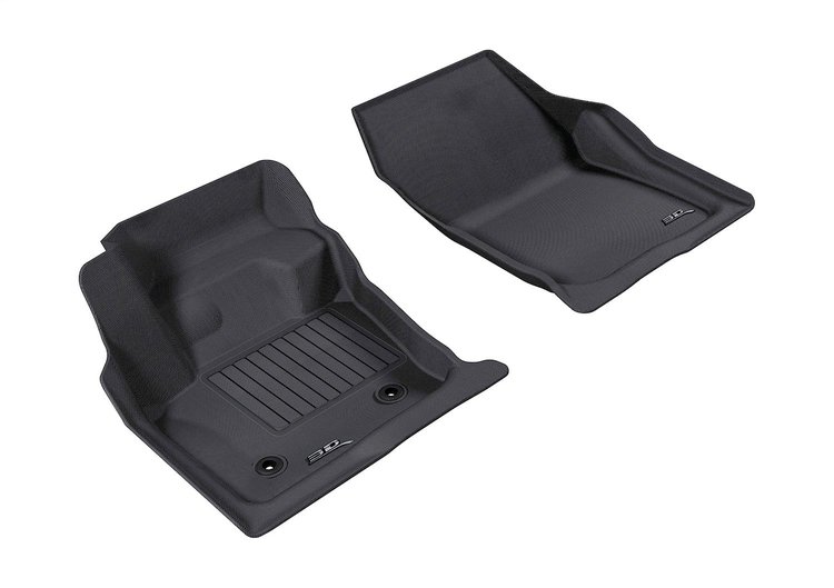L1FR06011509 KAGU Floor Mat Set for 2013-2016 Ford Fusion; 2013-2016 Lincoln MKZ, 2-Piece, Front [Black]
