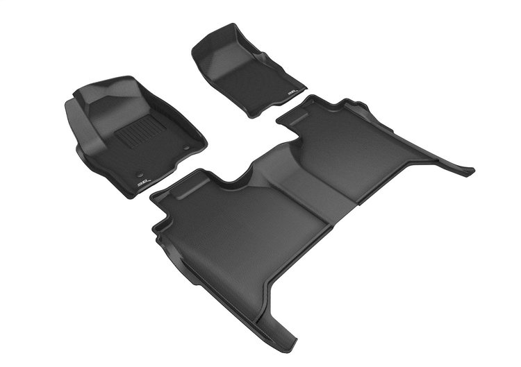 L1GM02501509 KAGU Floor Mat Set Fits Select Chevy Silverado 1500; GMC Sierra 1500, 4-Piece, Front & Rear [Black]