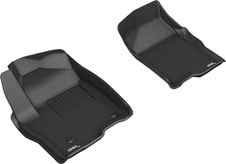 L1GM02511509 KAGU Floor Mat Set Fits Select Chevy Silverado 1500; GMC Sierra 1500, 2-Piece, Front [Black]